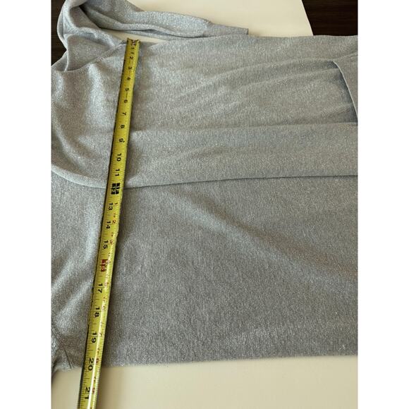 Duster Cardigan Sweater Silver Metallic Light Gray Michael Kors L - Picture 10 of 13